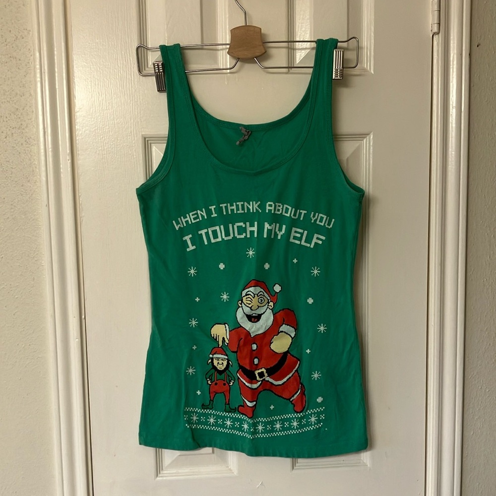 When I think about you I touch my elf tank top.